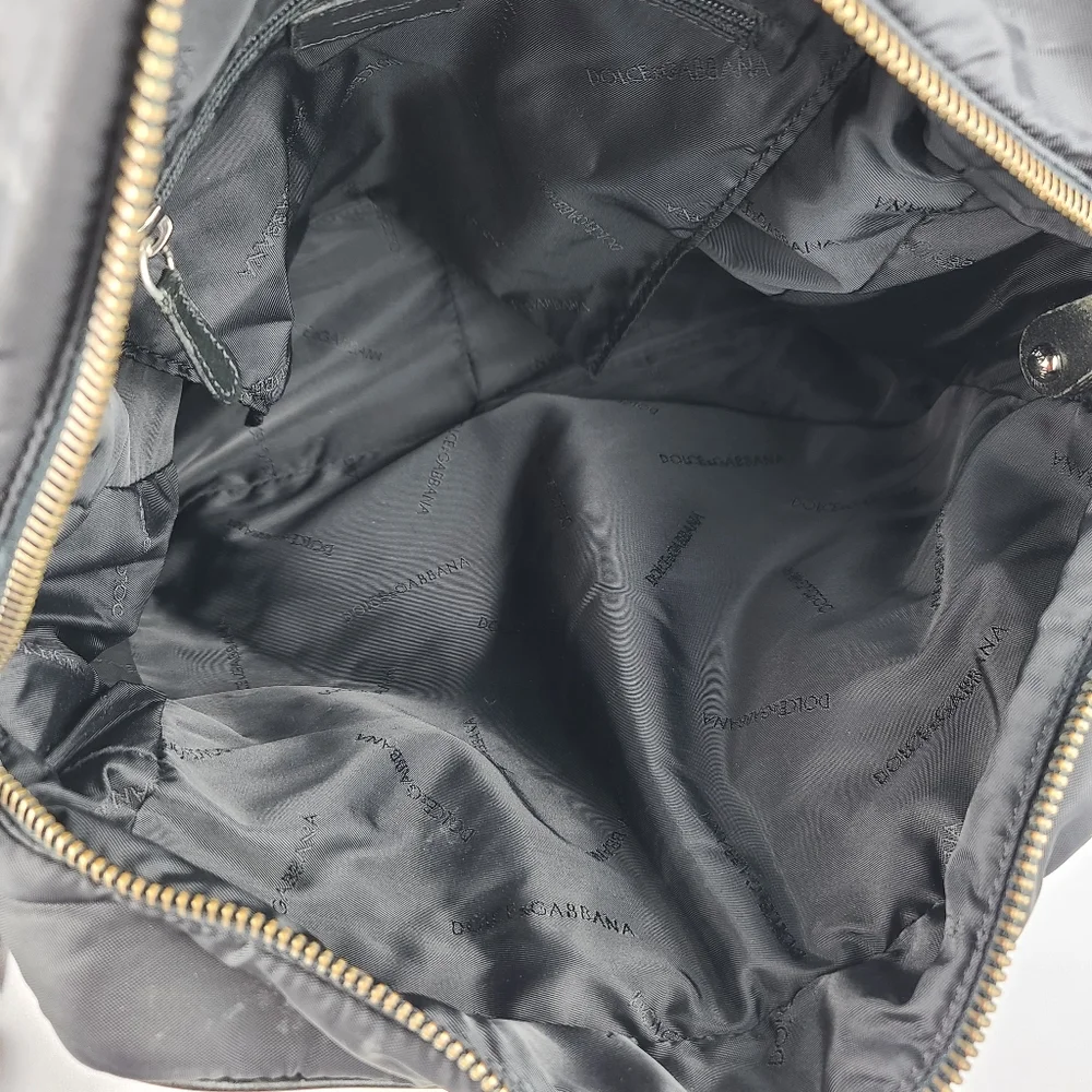 Dolce & Gabbana Nylon Leather Black Bag